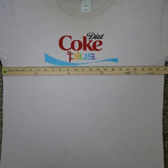 Vintage Diet Coke Plus Graphic Promo T-Shirt Mens Large Light Pink - Picture 12 of 14